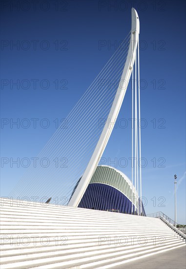 Modern bridge Puente del Grao and Agora square