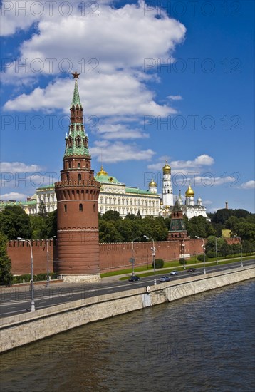 Towers of Moscow Kremlin and the Moskva River