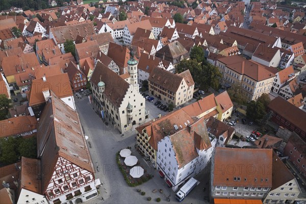 Overlooking the roofs of the medieval town