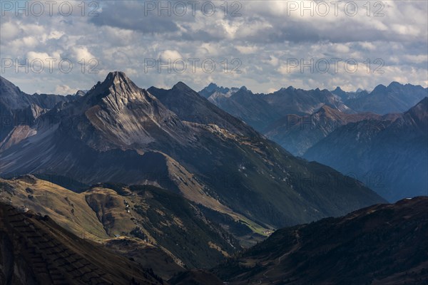 Peak of the Biberkopf with Allgau Alps Schoppernau