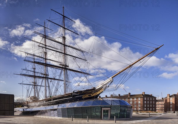 The tea clipper Cutty Sark on display