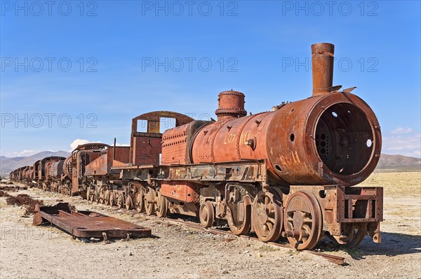 Old train in the train cemetery Cementerio de los Trenes