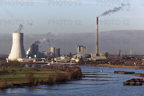 Walsum Power Plant and Voerde Power Plant on the Rhine