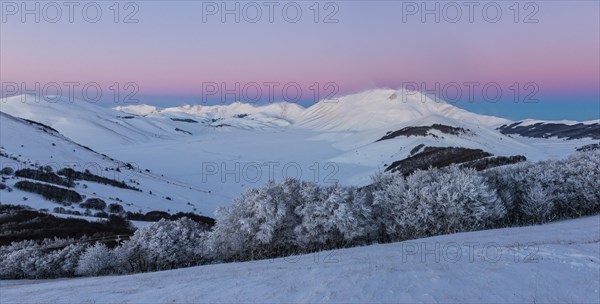 Piano Grande of Castelluccio di Norcia at sunset in winter