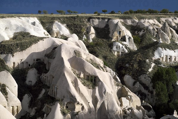 Tufa formations with cave dwellings