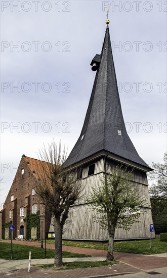 St. Matthias church with wooden tower in 1685