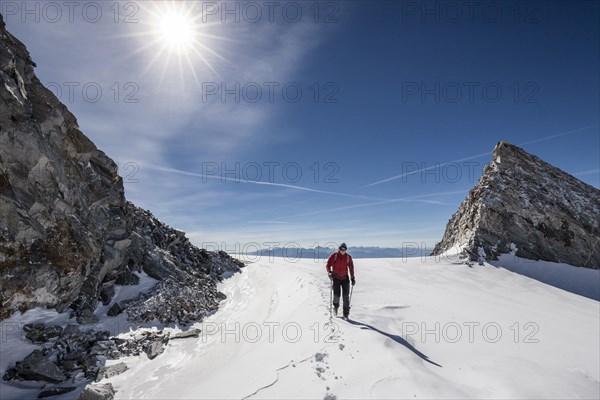 Mountaineers during the ascent to Hohen Weisszint