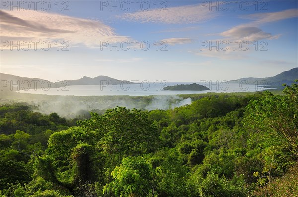 The bay Baie de Bouenie with the island Chissioua Karoni