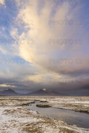 Mountains and clouds in the evening light