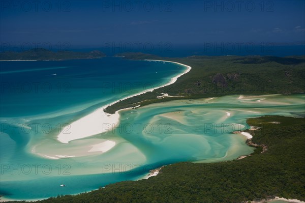 Aerial view of Whitehaven in the Whitsunday Islands