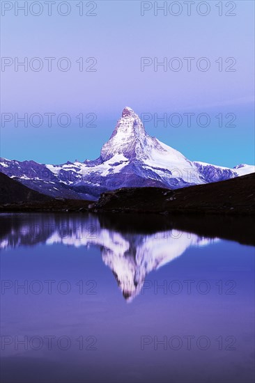 Matterhorn reflected in lake Stellisee