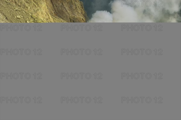 Sulphur carriers climbing out of Kawah Ijen volcano