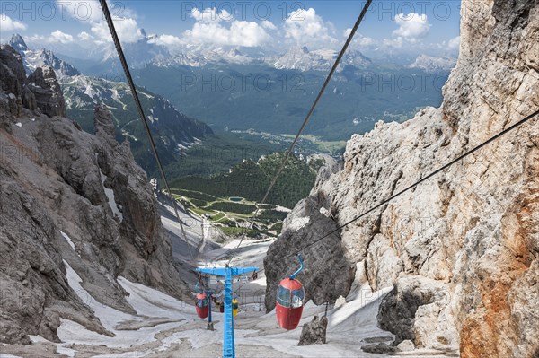 Colourful gondola lift