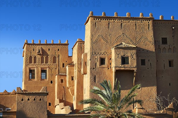 Exterior of the mud brick Taourirt Kasbah built by Pasha Glaoui