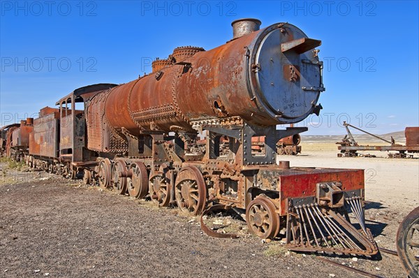 Old train in the train cemetery Cementerio de los Trenes