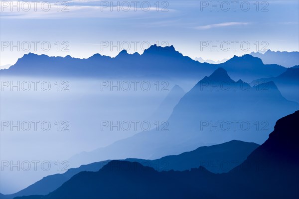 Blue hour above the Montafon mountains