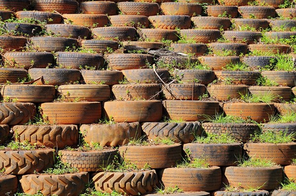 Slope fiexed with old tires