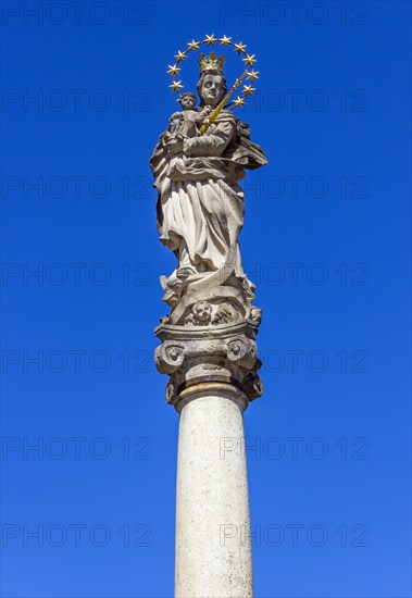 Baroque column of the Virgin Mary on the Peace Square or Mirove namesti