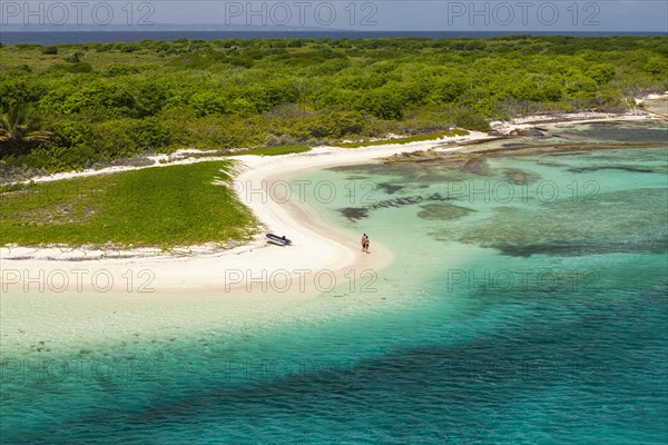 Sandy beach and a blue lagoon