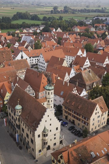 Overlooking the roofs of the medieval town