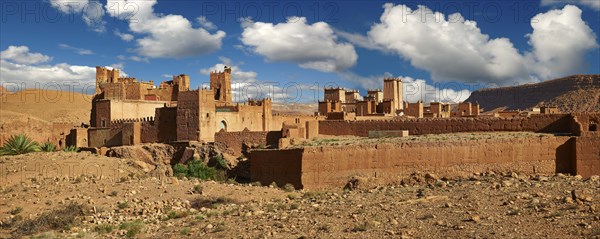 The Glaoui Kasbah's in the Ounilla valley surrounded by the hammada stone desert in the foothills of the Altas mountains