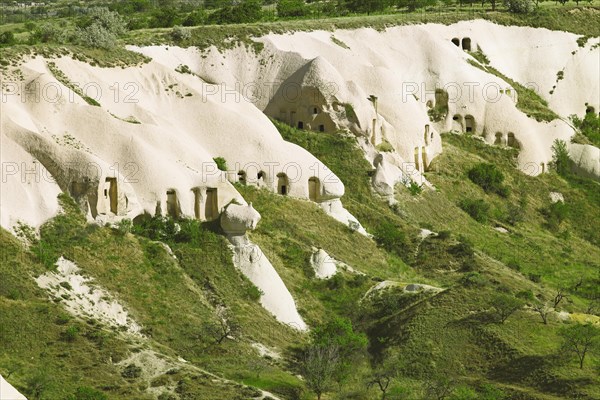 Cave dwellings and tufa formations