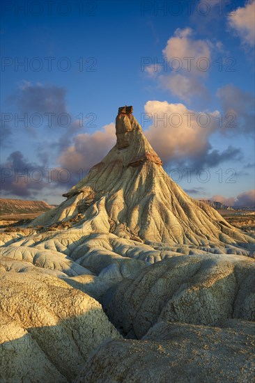 Castildeterra rock formation in the Bardena Blanca area of the Bardenas Riales Natural Park