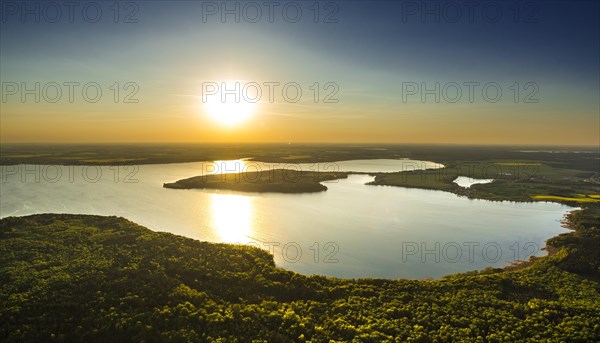 Lake Plauer See in the evening sun