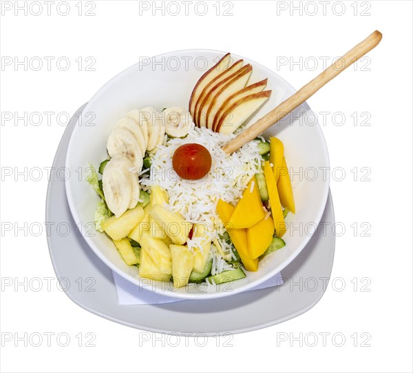 Salad with fruit and rice