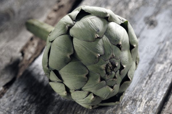 Artichoke on a wooden board