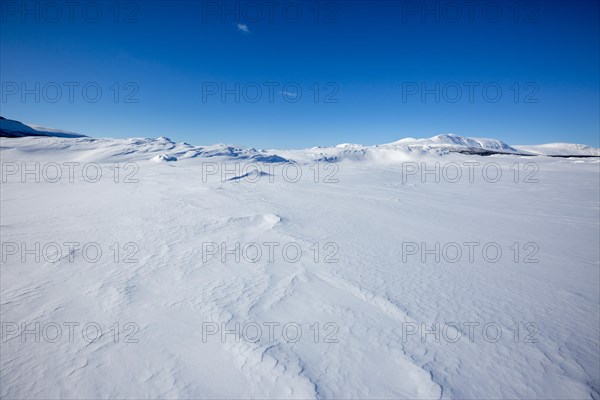 Wide lonely snow landscape