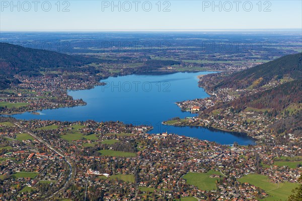 View from Wallberg mountain to Lake Tegernsee
