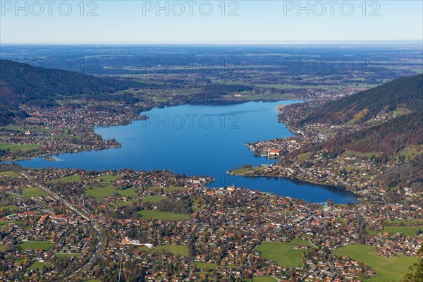 View from Wallberg mountain to Lake Tegernsee