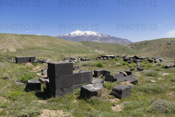 Ruins of the Urartian palace fortress of Kef Kalesi or Kefkalesi