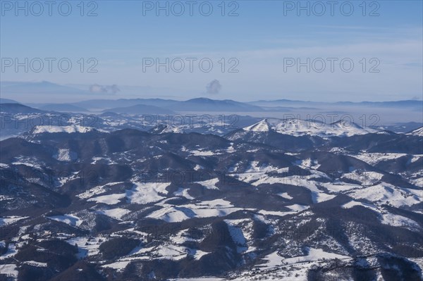 Aerial view of the Appenines from Mount Motette