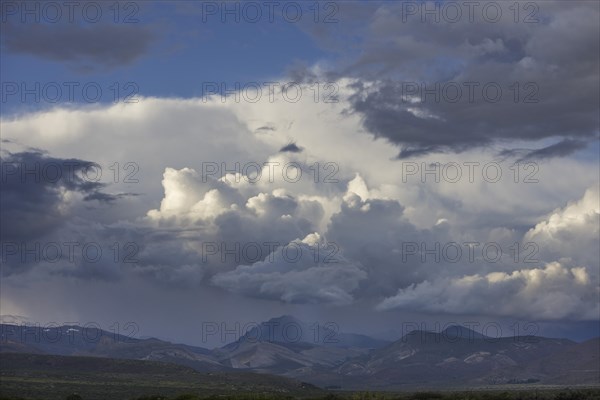 Rainy weather over the mountains in the evening