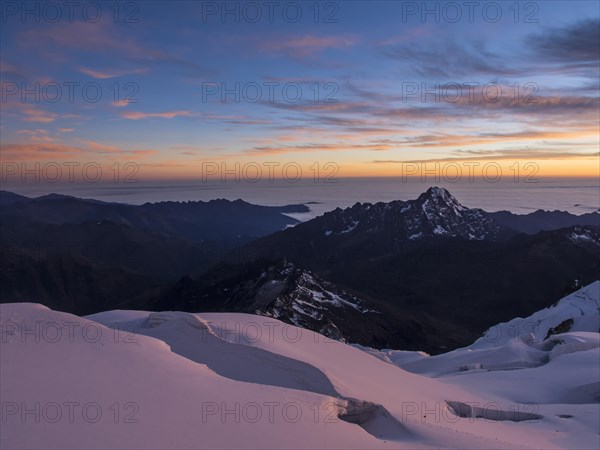 Glacier at sunset