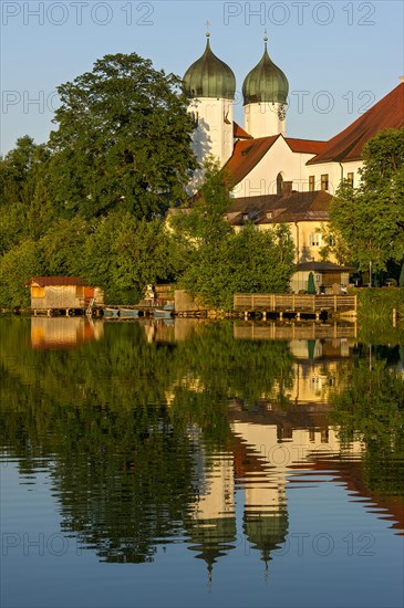 Benedictine Kloster Seeon monastery with monastery church of St. Lambert