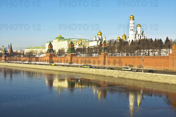 Moscow Kremlin with palace and cathedrals