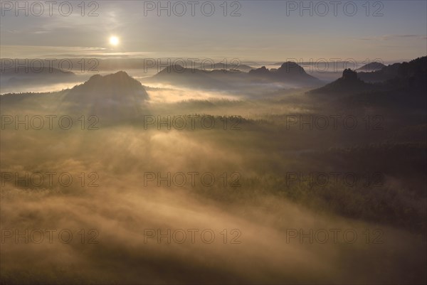 View from Kleiner Winterberg mountain at sunrise