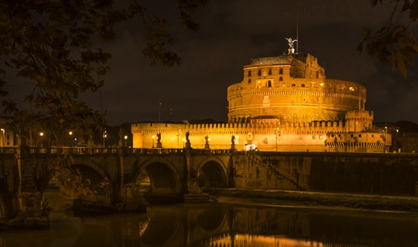 Ponte Sant'Angelo and Castel Sant'Angelo at night