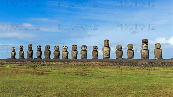 Row of Moai statues
