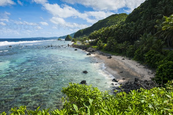 Rocky beach on the east coast of Tutuila island