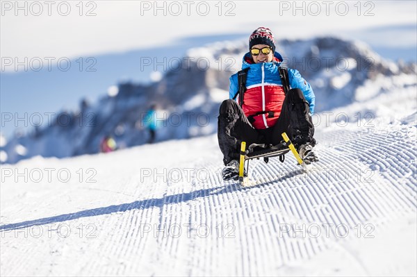 Sledding on Jochgrimm ridge