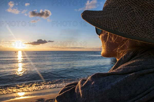 Woman watching the sunset