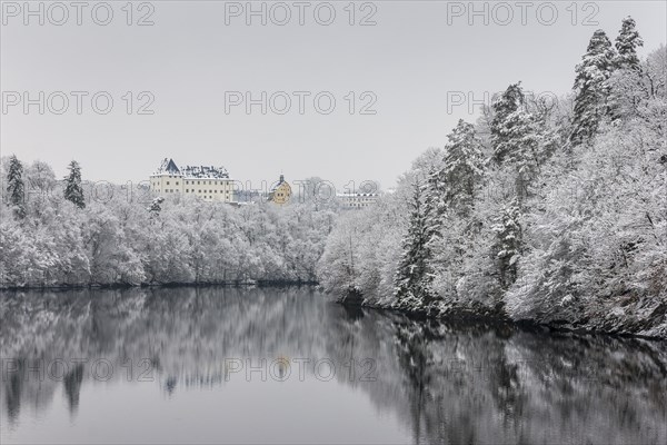 View from the ice bridge to the castle Burgk