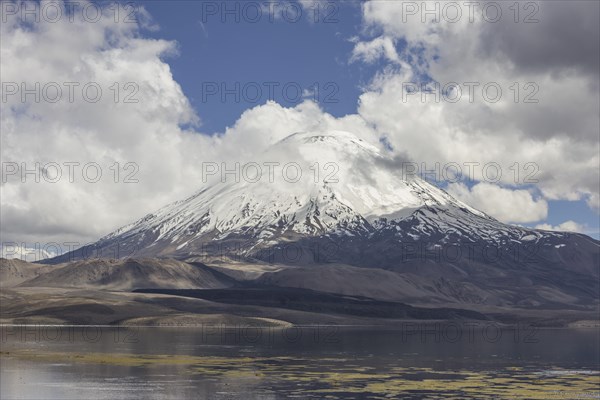 Lake Chungara and the Parinacota volcano