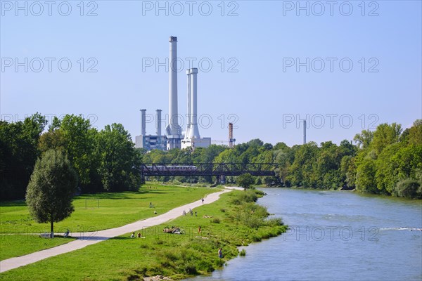 Braunau Railway Bridge over Isar and South Heating Power Station
