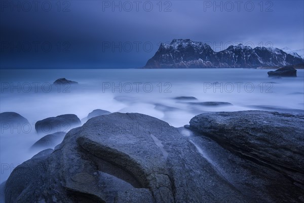 Rocks on the beach of Uttakleiv