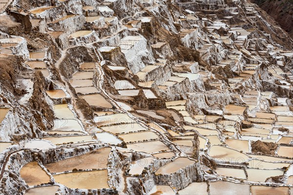 Salt pans in the Sacred Valley of the Incas on the Urubamba